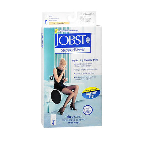 Jobst, Supportwear Therapeutic Support Knee High Mild Compression Ultra Sheer Classic Black 7-9, 1 Pair Jobst