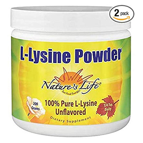 Nature's Life, L-Lysine Powder, Unflavored 200 GRAMS Nature's Life