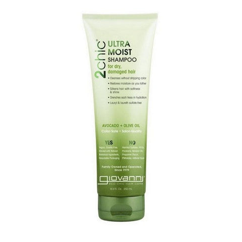 Giovanni Cosmetics, 2Chic Ultra-Moist Shampoo With Avocado And Olive Oil, Avocado and Olive Oil 8.5 OZ Giovanni Cosmetics