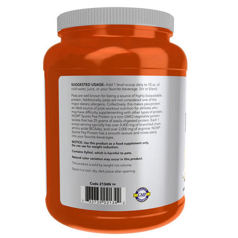 Now Foods, Pea Protein Vanilla Toffee, 2 lbs Now Foods