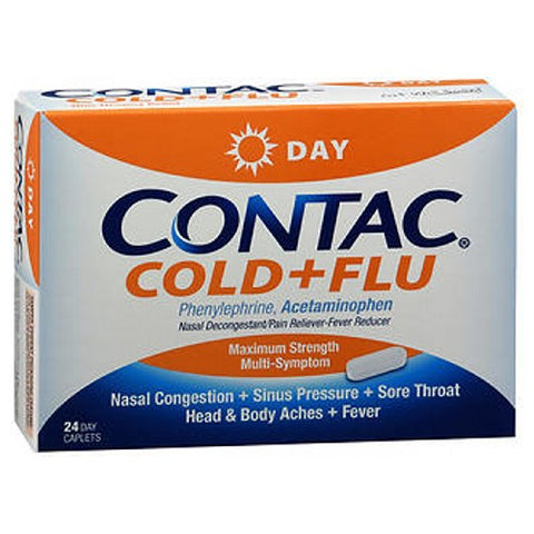 Contac, Cold + Flu Caplets Day, 24 Caplets Contac