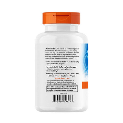 Doctors Best, High Absorption CoQ10 With BioPerine, 200 mg, 180 Veggie Caps Doctors Best