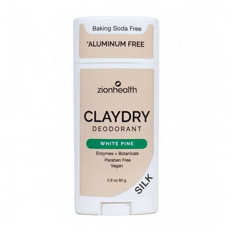 Zion Health, Clay Dry Deodorant Aluminum Free Silk White Pine, 2.8 Oz Zion Health