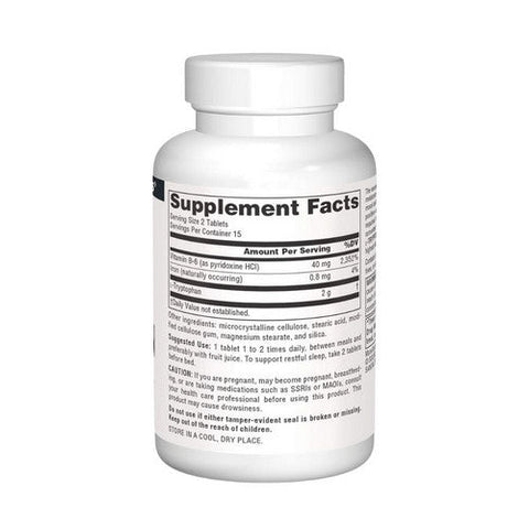 Source Naturals, L-Tryptophan with Vitamin B-6, 1000 mg, 30 Tabs Source Naturals