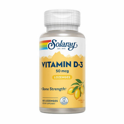 Solaray, Vitamin D-3, 2,000 IU, Lemon 60 Lozenges Solaray