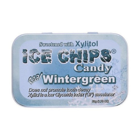Ice Chips Candy, Hand Crafted Candy Tin Wintergreen, Wintergreen 1.76 oz Ice Chips Candy