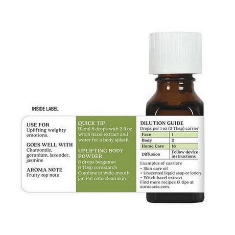 Aura Cacia, 100% Pure Essential Oil Bergamot, 0.5 Oz Aura Cacia