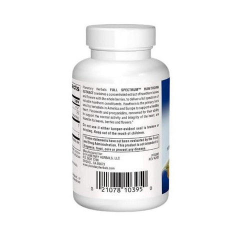Planetary Herbals, Full Spectrum Hawthorn Extract, 30 Tabs Planetary Herbals