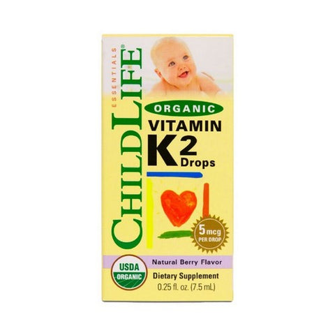 Child Life Essentials, Organic Vitamin K2 Drops Natural Berry, 5 Mcg, 0.25 Oz Child Life Essentials
