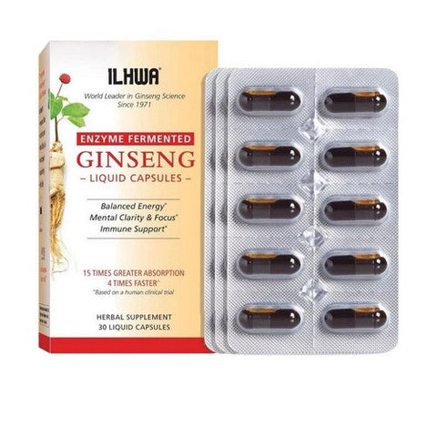 Il Hwa Korean Ginseng, Enzyme Fermented Ginseng Liquid Capsules, 30 Cap Il Hwa Korean Ginseng