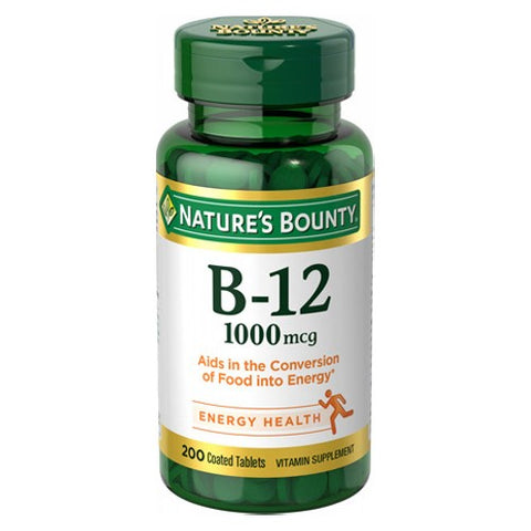 Nature's Bounty, Vitamin B-12, 1000 mcg, 24 X 200 Coated Tabs Nature's Bounty