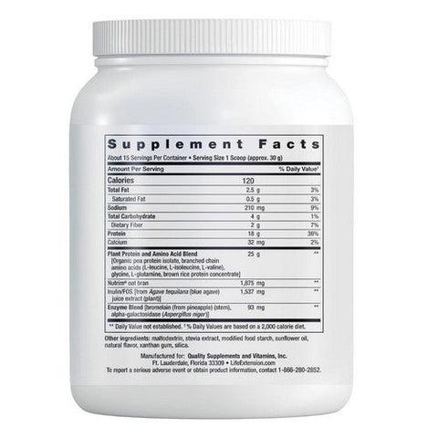 Life Extension, Plant Protein Complete and Amino Acid Complex, Vanilla 450 Grams Life Extension