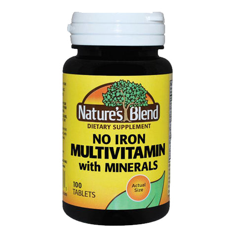 Nature's Blend, Nature'S Blend No Iron Multivitamin With Minerals Tablets, 100 Tabs Nature's Blend