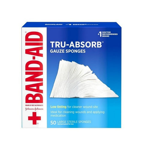 Band-Aid, Tru-Absorb Gauze Sponges Large 4 X 4 Inch, 50 Each Band-Aid