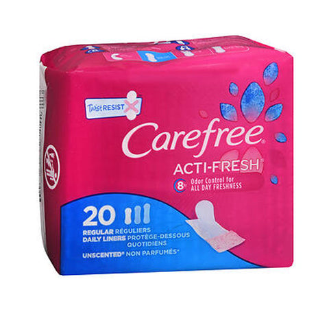 Carefree, Acti-Fresh Body Shape Pantiliners Regular Unscented, 20 Each Carefree