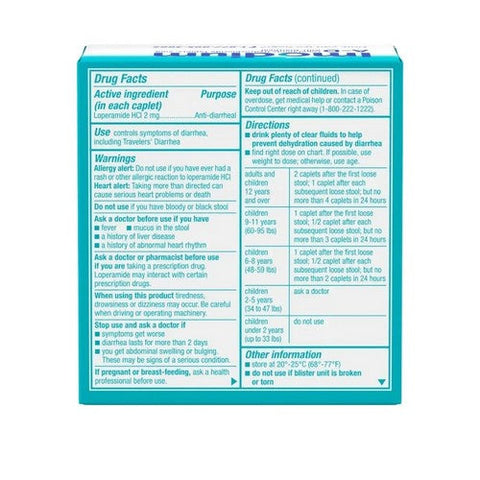 Imodium, A-D Loperamide Hydrochloride Anti-Diarrheal Caplets, 2 Mg, 24 Tabs Imodium
