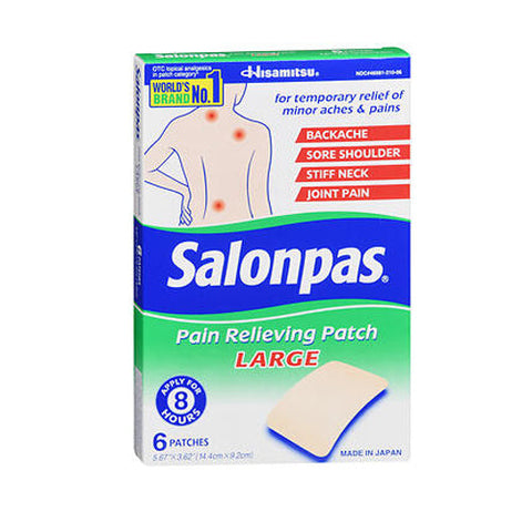 Salonpas, Pain Relieving Patches Large, 6 Each Salonpas