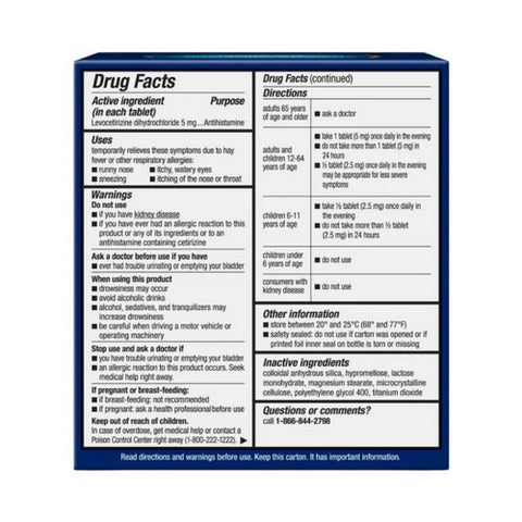 Xyzal, Allergy 24 Hr Tablets, 35 Tabs