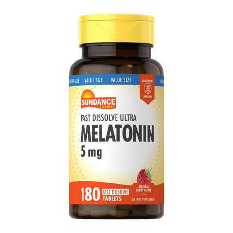 Melatonin Sleep Fast Dissolve Natural Berry 180 Tabs by Sundance