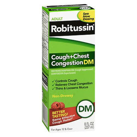 Robitussin, Adult Cough + Chest Congestion Dm Liquid, 8 Oz Robitussin