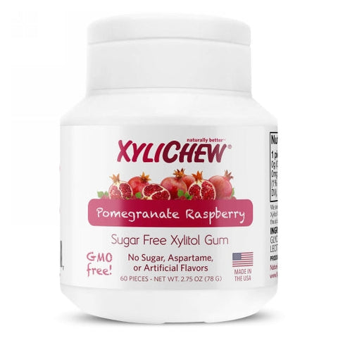 Xylichew, 100% Xylitol Chewing Gum Pomegranate Raspberry, 0, 60 Count Xylichew