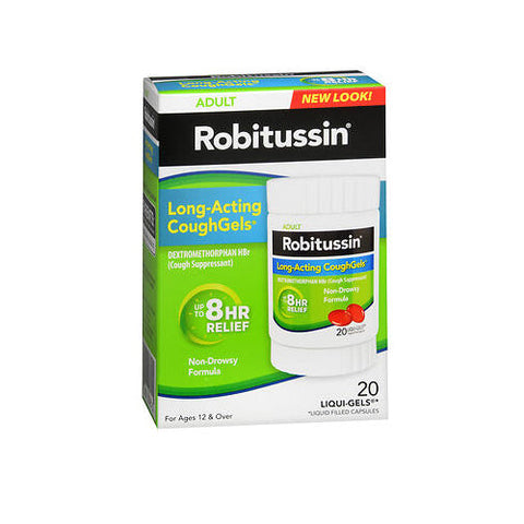 Robitussin, Adult Dextromethorphan Hbr Cough Suppressant Long-Acting Coughgels, 20 Each Robitussin