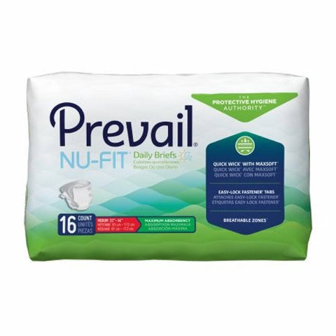 First Quality, Unisex Adult Incontinence Brief Nu-Fit Medium Disposable Heavy Absorbency, 1 Pack First Quality
