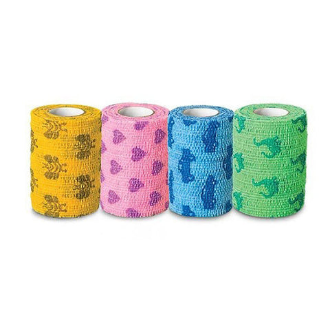 Andover Coated Products, Cohesive Bandage CoFlex  NL 2 Inch X 5 Yard Standard Compression Self-adherent Closure Kid Design (A, Count of 1 Andover Coated Products