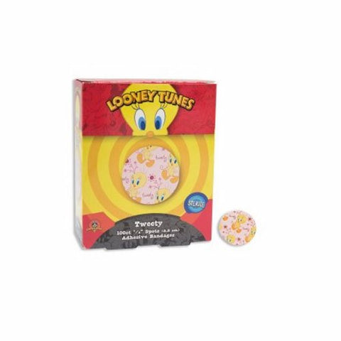 Dukal, Adhesive Spot Bandage Looney Tunes 7/8 Inch Plastic Round Kid Design (Tweety) Sterile, Box Of 1 Dukal