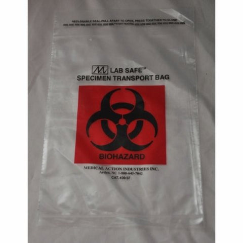 McKesson, Specimen Transport Bag with Document Pouch McKesson 6 X 9 Inch Polyethylene Biohazard Symbol Adhesiv, Count of 1000 McKesson