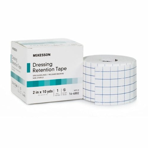 McKesson, Water Resistant Dressing Retention Tape With Liner White 2 Inch X 10 Yard Nonwoven, Case Of 24