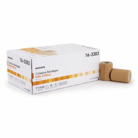 McKesson, Cohesive Bandage 3 Inch X 5 Yard Self-Adherent Closure Tan 16-53313, Count of 24 McKesson
