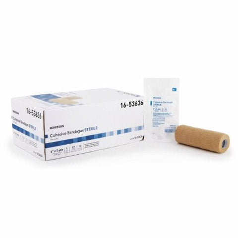 McKesson, Cohesive Bandage 6 Inch X 5 Yard Self-adherent Closure Tan Sterile 16-53646, Count of 1 McKesson