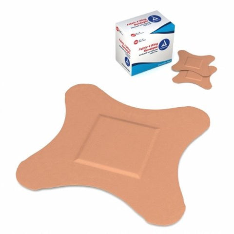Dynarex, Adhesive Strip Dynarex 3 X 3 Inch Fabric 4-Wing Tan Sterile, Case Of 24 Dynarex