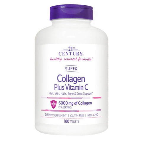 21st Century, Super Collagen Plus Vitamin C, 6000 Mg, 180 Tabs 21st Century