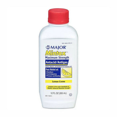 Major Pharmaceuticals, Mintox Maximum Strength Antacid Lemon Creme, Count of 1 Major Pharmaceuticals