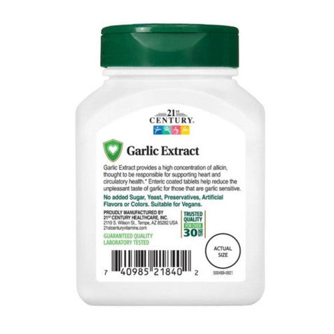 21st Century, Garlic Extract, 60 Tabs 21st Century