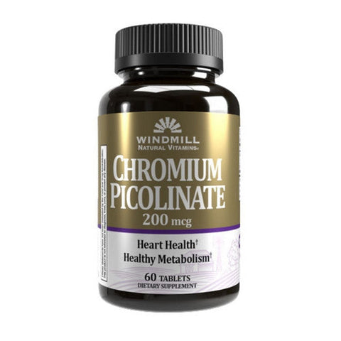 Windmill Health, Chromium Picolinate, 200 Mcg, 60 Tabs Windmill Health