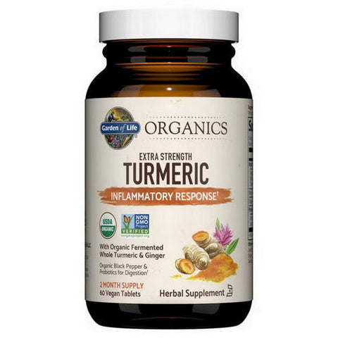Garden of Life, Organics Extra Strength Turmeric Inflammatory Response, 60 Vegan Tabs Garden of Life