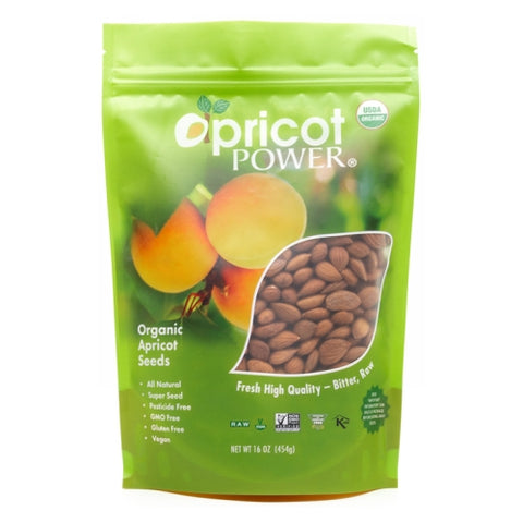 Apricot Power, Organic Bitter Apricot Seeds, 16 Oz Apricot Power
