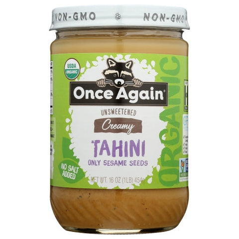 Once Again, Organic Unsweetened Tahini Creamy, 16 Oz(Case Of 6) Once Again