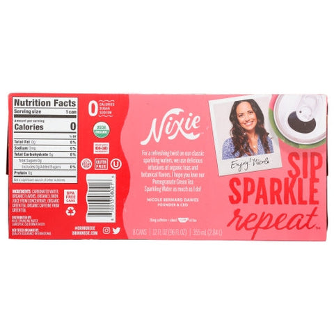 Nixie, Water Sprk Pomgrnt Grntea, Case of 3 X 96 Oz
