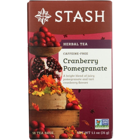 Stash Tea, Tea Crnbry Pmgrnte, 18 Bags(Case Of 6) Stash Tea