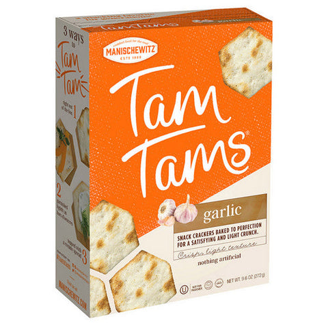 Manischewitz, Tam Tams Garlic Snack Crackers, 9.6 Oz(Case Of 12) Manischewitz