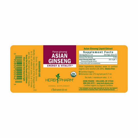 Herb Pharm, Ginseng, 1 Oz Asian Herb Pharm