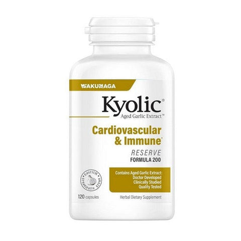 Kyolic, Aged Garlic Extract Cardiovascular And Immune Reserve Formula 200, 120 Caps Kyolic