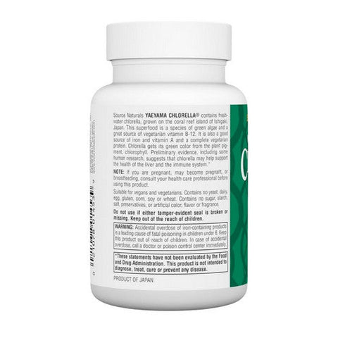 Source Naturals, Chlorella, 200 MG, From Yaeyama 300 Tabs Source Naturals
