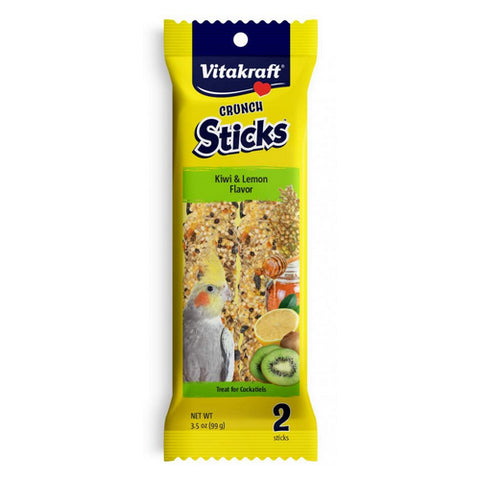 Vitakraft, Crunch Sticks Kiwi & Lemon Cockatiel Treats, 2 Pack Vitakraft