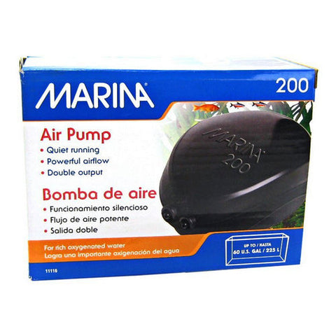 Marina, Air Pump, Model 200 Air Pump - (Aquariums up to 60 Gallons) Marina