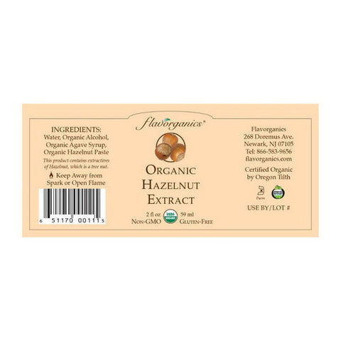 Flavorganics, Organic Hazelnut Extract, 2 Oz Flavorganics